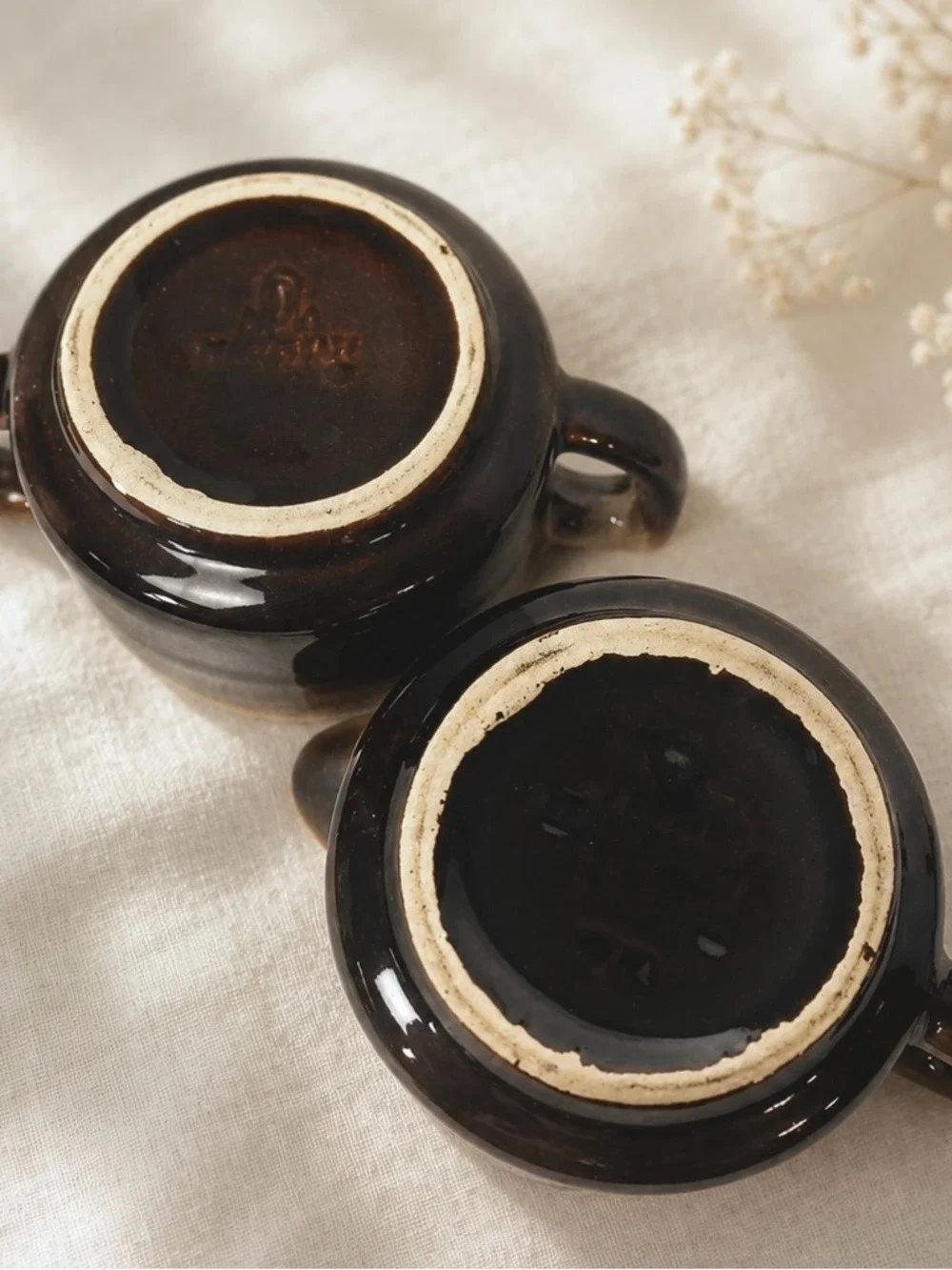Vintage Pfaltzgraff Brown Drip Creamer and Sugar Bowl Set